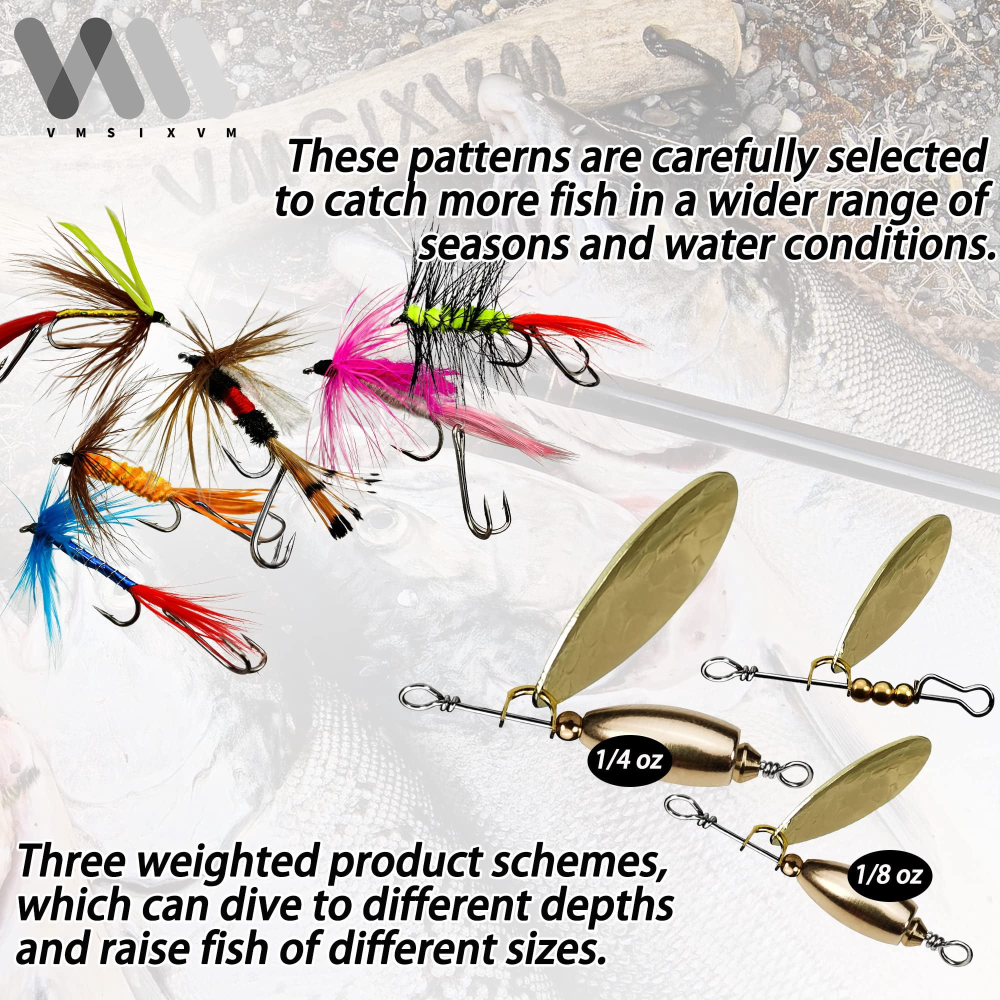 Trout Lures Fishing Spinnerbaits  Rooster Bait Tail Hard Metal Brass Spinner Baits For Bass Salmon Pike Freshwater Saltwater