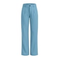 thumbnail image 7 of Women's Soft Fabric Yoga Pants with Pockets, Elastic Waist High Stretch Casual Fit, Solid Color Pants for Women, Workout Lounge Sports, Athletic Trousers | VerBelle,Light Blue 2XL, 7 of 7