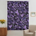 thumbnail image 3 of Boho Purple Floral Sheer Curtains 45" Long, Farmhouse Botanical Vintage Paisley Flower Light Filering Curtains, Breathable Simi Curtain Privacy Drapes for Kitchen Bathroom Small Window Treatment, 3 of 9