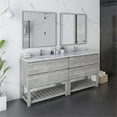 thumbnail image 4 of Fresca Stella 72" Double Bathroom Vanity w/ Open Base & Mirrors in Ash Gray, 4 of 6