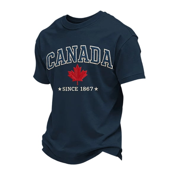 Mens Canada Celebration T Shirt Canadian Maple Leaf Flag Short Sleeve Tshirt Summer Top Mens Canada Day Maple Leaf Print Casual Patriotic Canadian Maple Leaf Graphic Short Sleeve Tee