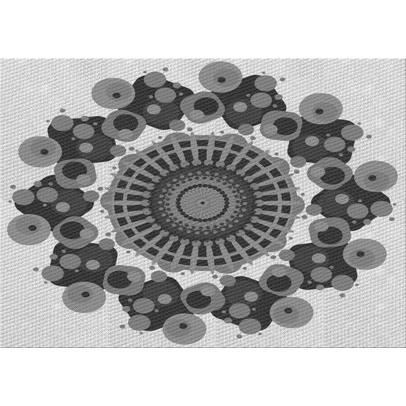 Ahgly Company Machine Washable Indoor Rectangle Transitional Platinum Silver Gray Area Rugs, 8' x 10'