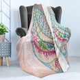 thumbnail image 4 of Seashells Soft Flannel Fleece Throw Blanket, Ornate Colorful Seashells Illustration in Different Slides Vitality Theme, Cozy Plush for Indoor and Outdoor Use, 70" x 90", Pink Blue Green, by Ambesonne, 4 of 5