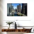 thumbnail image 3 of Elephant Stock Chicago Riverside Towers Wall Art - Horizontal Multi Panel Canvas - Living Room Wall Decor - Places Multi Panel - Gray And Blue Decor - 38" x 24", 3 of 8