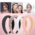 thumbnail image 3 of 4 Pcs Bachelorette Party Decorations Rhinestone Headbands, Crystal Beaded Padded Hairbands Wide Baroque Rhinestone Embellished Headwear Cute Headbands, 3 of 7