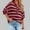 #H-Red, variant on ZHYou Women's Sweaters Women's Elbow Sleeves Striped Button Crew Neck Knitted Sweaters