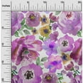 thumbnail image 1 of oneOone Cotton Poplin Fabric Watercolor Leaves & Peony Floral_Printed Craft Fabric BTY 56 Inch Wide, 1 of 4