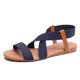 thumbnail image 2 of Sandalias Planas Elásticas para Mujer Elegantes Con Cruzadas Viajes Al Aire Libre (41) Azul, 2 of 8