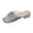 Silver, variant on Metallic Sunflower Slide Sandals for Women, Slip On Square Toe Low Heel Mules, Shiny Leather Wedding Guest Dress Sandals Gold