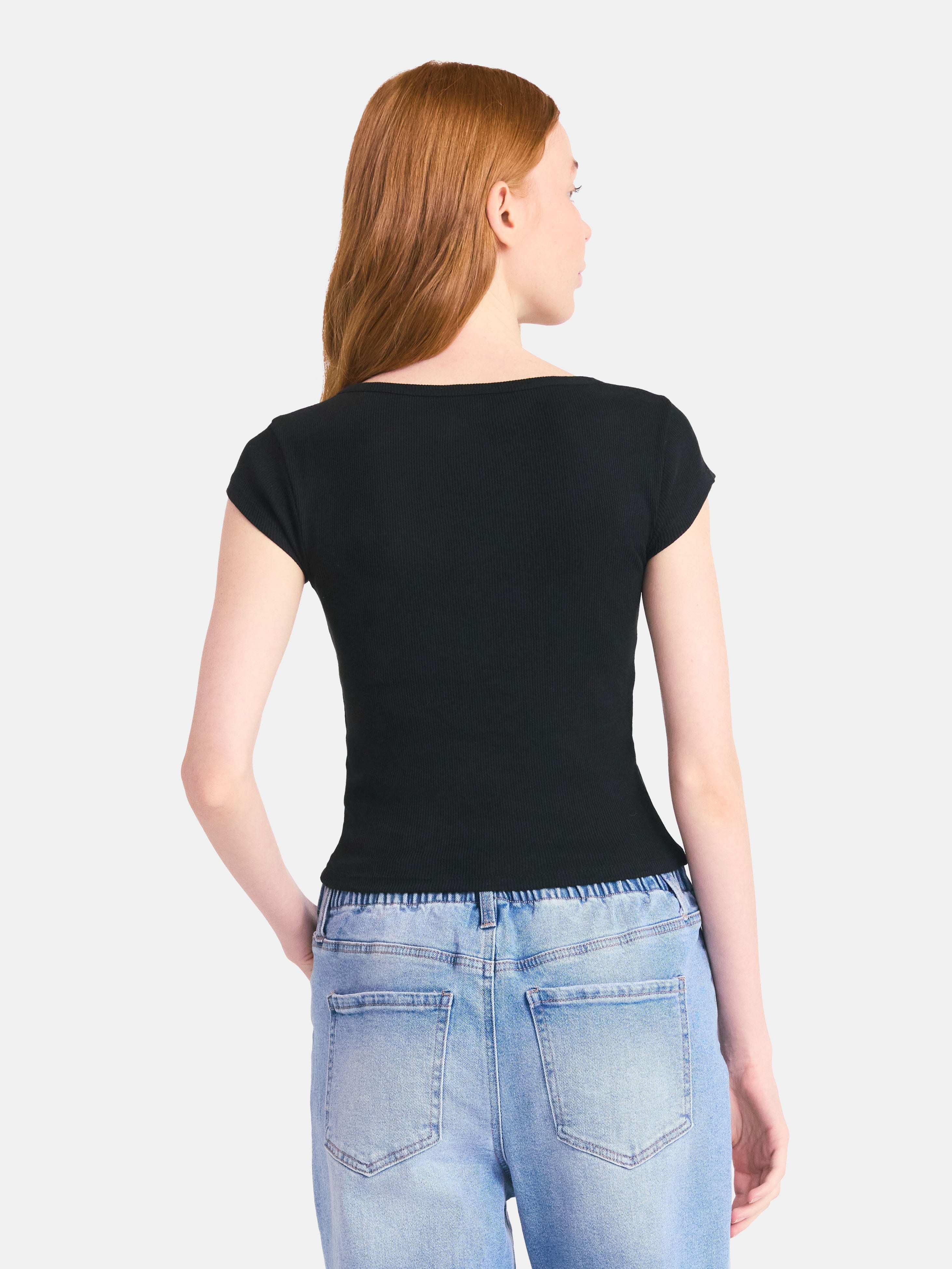 No Boundaries Cotton Henley Tee, Women's