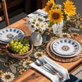 thumbnail image 3 of Retro Bee Table Runner 13x36 Inch Country Yellow Honeycomb White Daisy Farmhouse Cotton Linen Dining Table Runner Ideal for Dresser Kitchen Coffee Tables - Machine Washable, 3 of 9