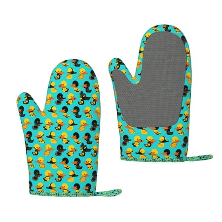 

Lukts Duck In Black Suit for Silicone Anti-Scalding Gloves Kitchen Lanyard Gloves for Grilling Baking Cooking