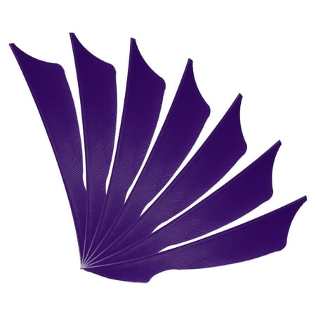 4 Inch Arrow Vanes 20 Pack Turkey Feather Fletching Archery Fletch Right Wing for Hunting Target Shooting Black Purple