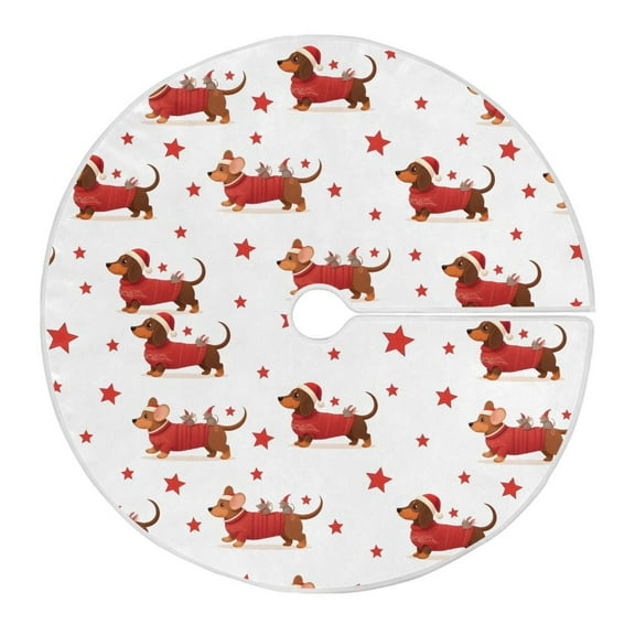Ryvnso Christmas Tree Skirt Dog Star Christmas Xmas Tree Skirts Ornament Home Decorations 35.4"
