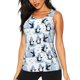 thumbnail image 1 of Fotbe Playful Penguins and Snowmen Blusas Sin Mangas para Mujer – Estilo Casual, Corte Suelto, Slim-Fit, Cuello Redondo Deportivo, Tops de Verano para Gimnasio y Yoga-Small, 1 of 7