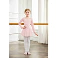 thumbnail image 6 of Arshiner Girls Ballet Leotards with Chiffon Dance Skirt Long Sleeve Crisscross Back Toddler Dance Outfit Combo, 6 of 7