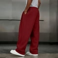 thumbnail image 4 of Men's Baggy Sweatpants Drawstring Elastic Waist Wide Leg Sweat Pants Casual Loose Baggy Joggers with Pockets, 4 of 6