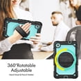 thumbnail image 3 of for Lenovo Tab M8 HD 4th Gen 2023 (TB-300XU TB-300FU) 8 inch Heavy Duty Shockproof Protective Rugged Case with Screen Protector Stand and Hand Strap Shoulder Strap,Black + Mint, 3 of 8