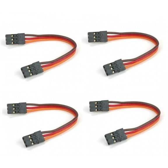 HobbyFlip 10CM Male to Male Servo Lead (JR) 26AWG Wire Cable Compatible with Walkera TALI H500 FPV 4 Pack