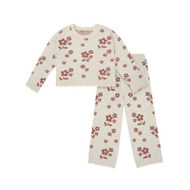 Modern Moments by Gerber Girl Jacquard Seater Knit Top & Pant Set Sizes ( 12 Months - 7 Kids)