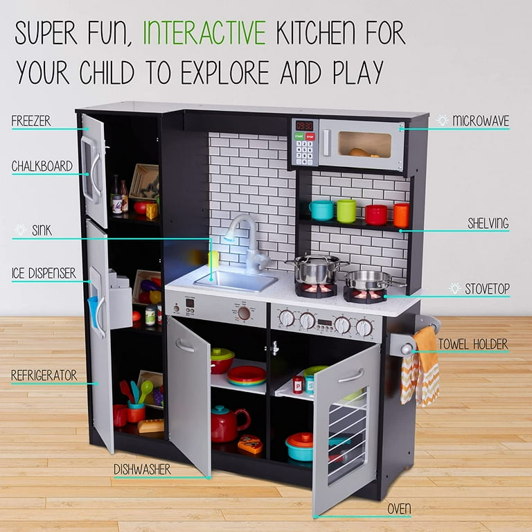 Lil' Jumbl Realistic Children's Toy Kitchen Playset, Wooden