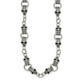 thumbnail image 3 of Stainless Steel Themed Necklace Chain Chisel Antiqued and Polished Skull 24 inch 12 mm, 3 of 6