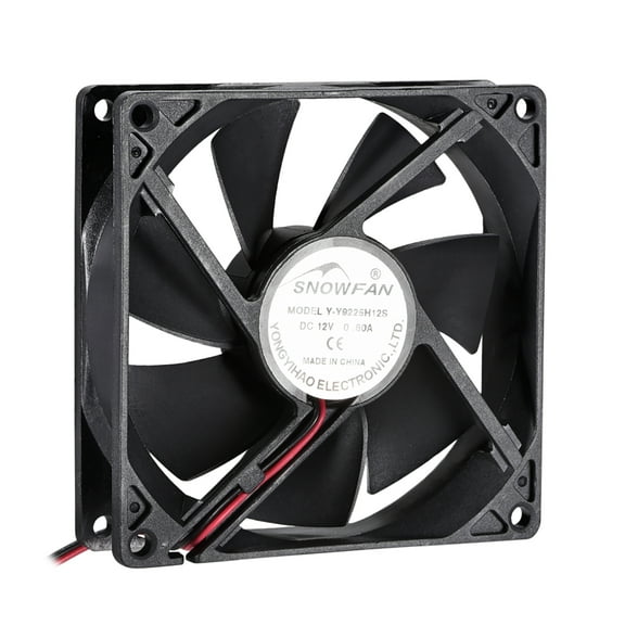 Uxcell Authorized 3.62''x3.62''x0.98'' 12V Brushless DC Cooling Fan YY9225H12S Black 1pcs