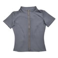 thumbnail image 4 of xfsWaSs Women's Workout Tops Short Sleeve Full Zip Running Jacket Stand Collar Slim Fit Yoga Fitness Sports Jackets Activewear, 4 of 4