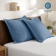 thumbnail image 3 of Bare Home Pillow Sham Set - Premium 1800 Collection - Double Brushed - Euro, Coronet Blue, 3 of 8