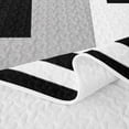 thumbnail image 5 of Homewish Geometric Plaid Twin Quilt Set,Mid Century Artwork Twin Coverlet Set,Black Gray,2-Piece, 5 of 7