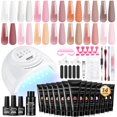 thumbnail image 1 of Kit de uñas de gel Poly Extension JEWHITENY 14 colores con lámpara UV, 1 of 9