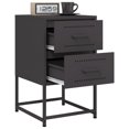thumbnail image 3 of vidaXL Bedside Cabinet Black Steel Medium Bedside Cabinet Rectangular, 3 of 5