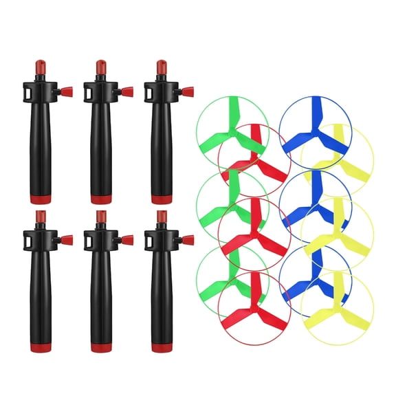 Sinyiin 6 Pack Vibrant Colored Flying Discs With Tug Cord Mechanism for Family