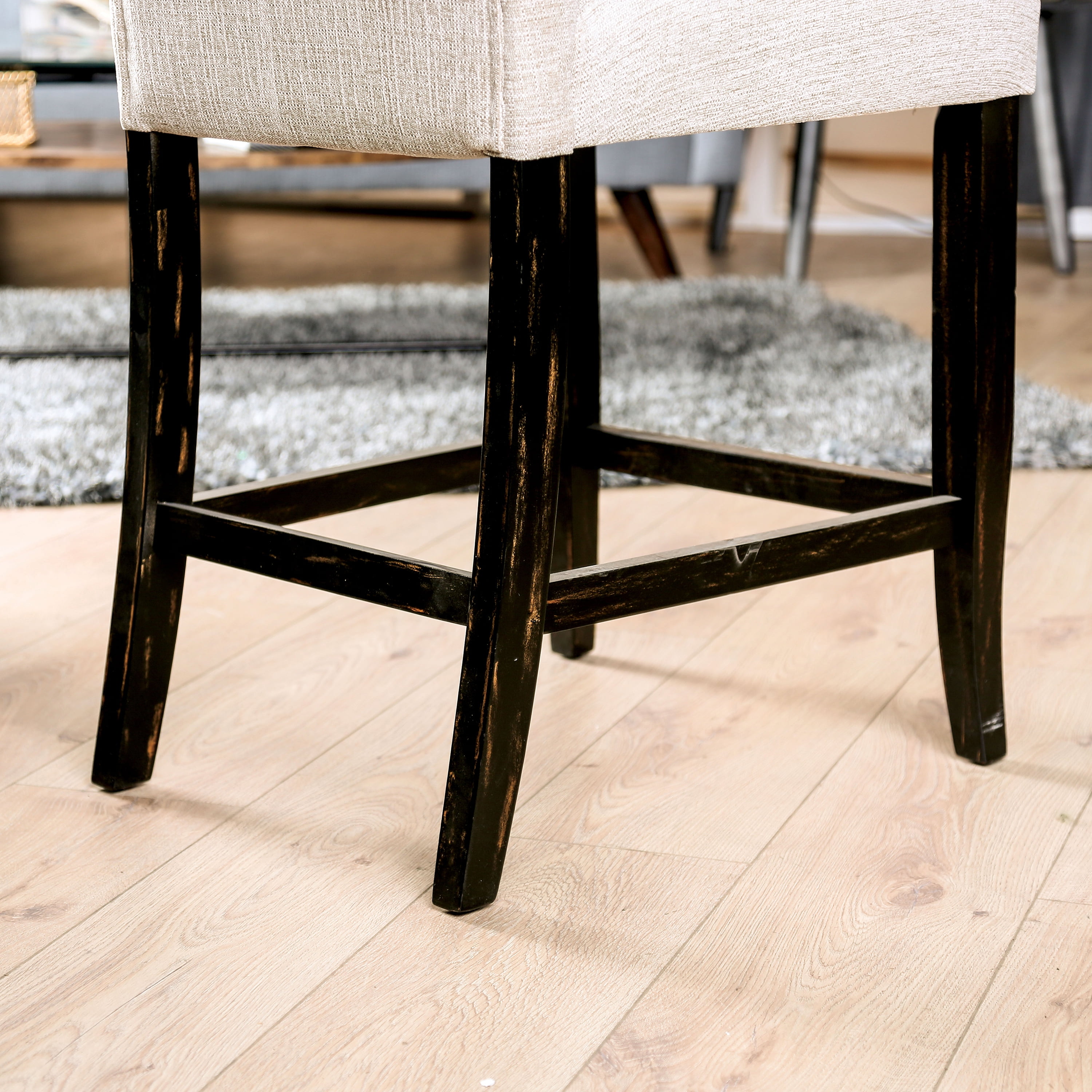Furniture of America Verona Armless Counter Height Chairs - Set of 2, Ivory