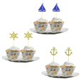 thumbnail image 3 of Botao Adorno para Tarta con Ancla de Barco de Vela, decoración para Magdalenas, Suministros para Fiestas para Bodas, cumpleaños, Festivales, 24 Piezas, 3 of 5