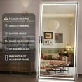 thumbnail image 4 of Hasipu 79" x 32" Rectangle LED Full Length Mirror Dimmable Standing/Wall Mounted Mirror with Lights for Bedroom, Bathroom & Gym, White, 4 of 10