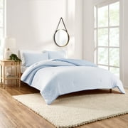 Gap Home T-Shirt Soft Jersey Reversible Organic Cotton Blend Comforter Set, Twin, Blue, 2-Pieces
