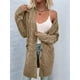 thumbnail image 5 of Suéter Cárdigan de Larga para Mujer, Otoño e Invierno, Tejido de Punto , con Botones Delanteros, Abrigo Caqui L, 5 of 9