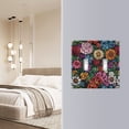 thumbnail image 4 of Yayeee Toggle Light Switch Wall Plate 2-Gang 4.56"x4.48" Decorative Outlet Cover, Vibrant Flowers Pattern, 4 of 7