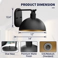 thumbnail image 2 of Barn Light ,12IN Matte Black  Flush Mounted Sconce,Dimmable Wall Sconce suitable for your entryway, kitchen, fireplace, living room, dining room,ETL Listed(Bulb not included), 2 of 7