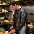 thumbnail image 3 of Waterproof Apron with Long Sleeves Food-Grade TPU Protective Smock Oil Resistant Workwear for Food Processing Cold Storage Seafood Work, 3 of 7