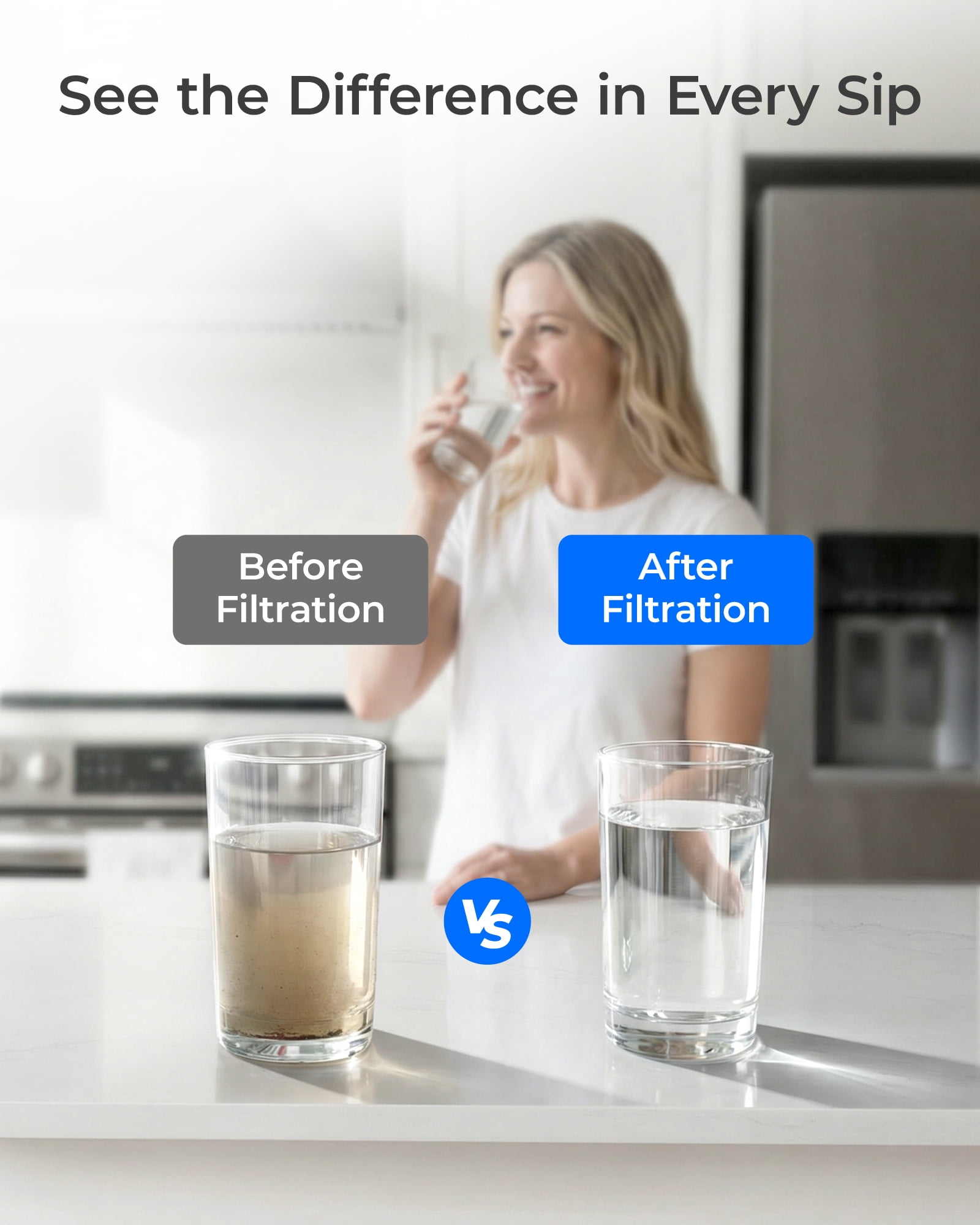 Waterdrop F11 Refrigerator Water Filter Replacement for Samsung® DA29-00003G, DA29-00003B, DA29-00003A, Aqua-Pure Plus, HAFCU1, RFG237AARS, FMS-1, RS22HDHPNSR, RSG257AARS, WSS-1,5 Pack