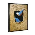 thumbnail image 3 of Stupell Industries Blue Bird Pair Perched Rough Layered Structure Painting Jet Black Floating Framed Canvas Print Wall Art, Design by Alan Weston, 3 of 5