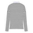 thumbnail image 5 of PNTUTB Women's Fashion Trendy Striped V-Neck Long Sleeve Pullover Casual Loose Fit Comfortable Top, 5 of 6