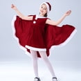 thumbnail image 2 of Santa Claus Dress for Girls Christmas Dresses Sleeveless Red Velvet Dress with Red Cloak Kids Christmas Outfits for Girls Holiday Outfit 5-6 Years, 2 of 9