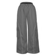 thumbnail image 4 of YYDGH Baggy Cargo Pants for Women Y2K Baggy Wide Leg Parachute Pants with Pockets TrendyTrousers, 4 of 5