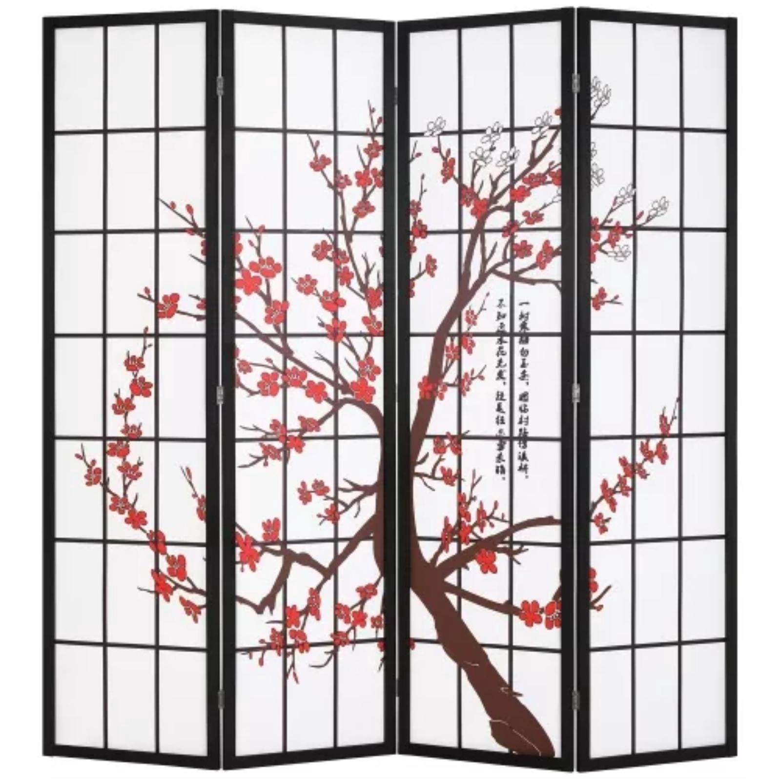 NiamVelo 4 Panel Room Dividers 6Ft Folding Privacy Screens Portable Room Partition , Freestanding Tall Room Divider, White