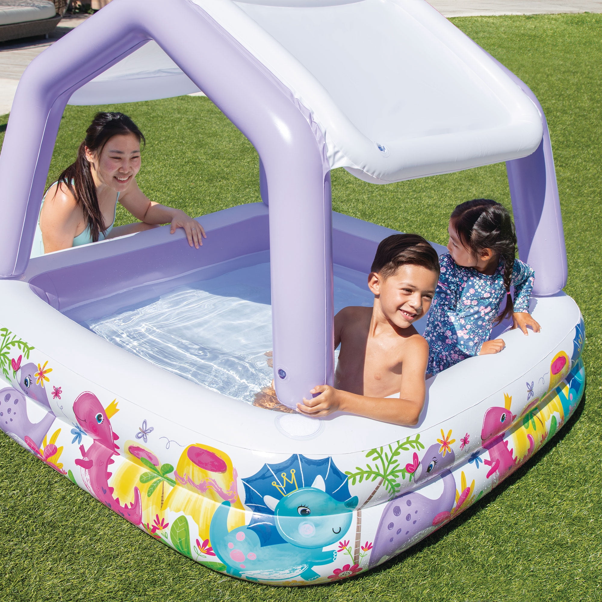 Intex 5ft x 48in Inflatable Ocean Scene Sun Shade Kids Pool With Canopy