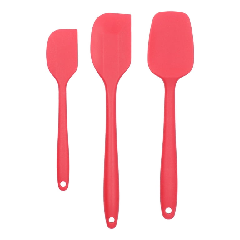 4pcs Kitchen Utensils Flexible Silicone Spatula Heat Resistant Rubber  Scraper Cooking Baking Red