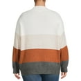 thumbnail image 3 of Dreamers by Debut Women's Plus Size Colorblocked V-Neck Sweater, 3 of 5